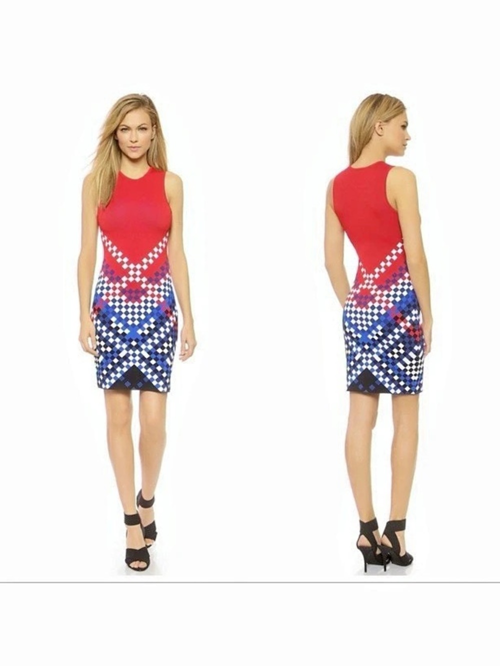 Alexander Wang Geometric Mini Dress in Red & Blue Like New